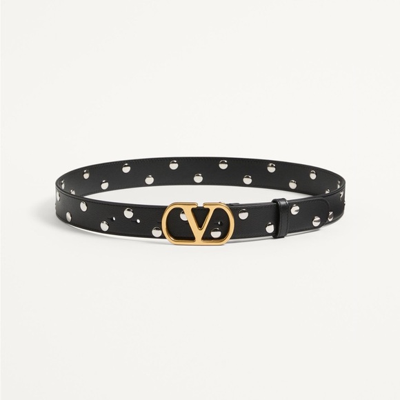Valentino Black Belt with Gold Buckle size 95/38 - Picture 1 of 7